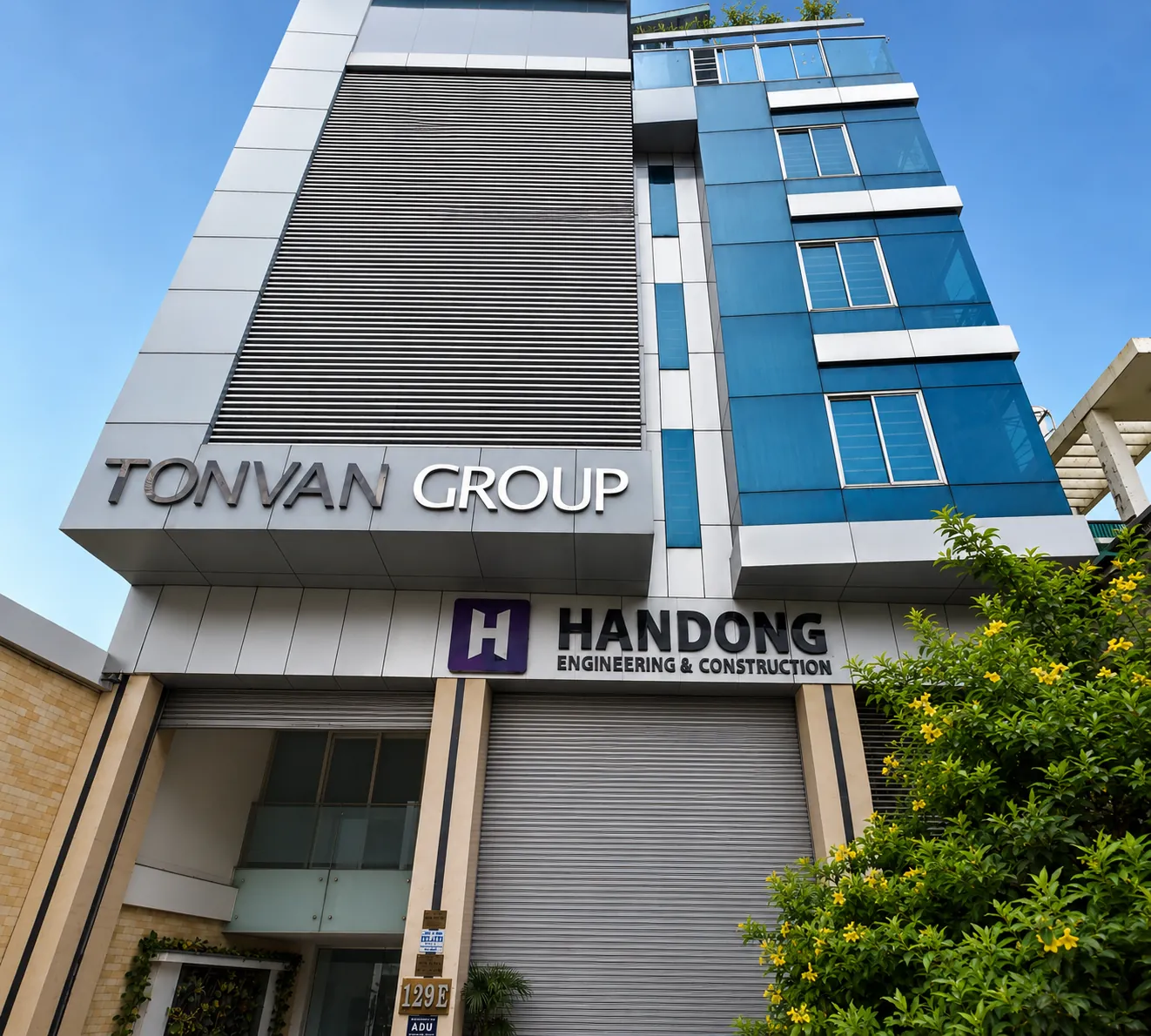Seven-floor mixed-use multifamily building facade in Ho Chi Minh City